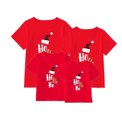 Parent-child short sleeve T-shirt Christmas women's clothing father-son family clothing